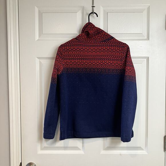 Vineyard Vines Fair Isle Fleece Lined Sweater Blue Red Women’s Size XXS - Picture 2 of 9